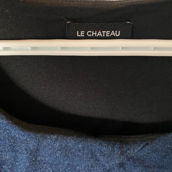 Elegant Le Chateau Dark Blue Dress - Picture 4 of 5